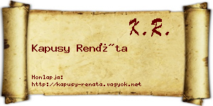 Kapusy Renáta névjegykártya
