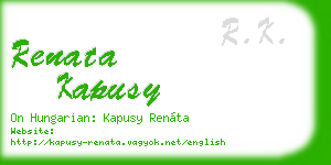 renata kapusy business card