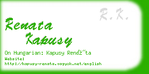 renata kapusy business card
